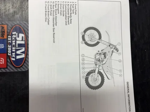 2025 Kawasaki KX250 Owners Manual