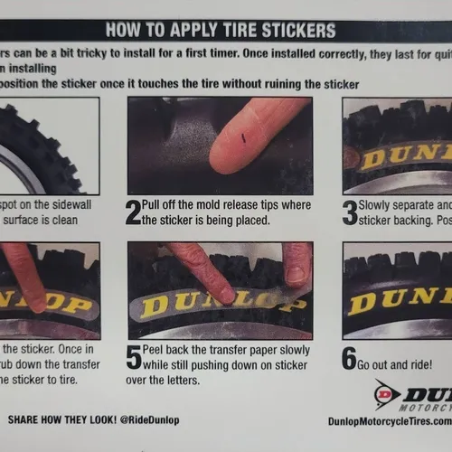 Dunlop Tire Stickers 10" To 14" Tires