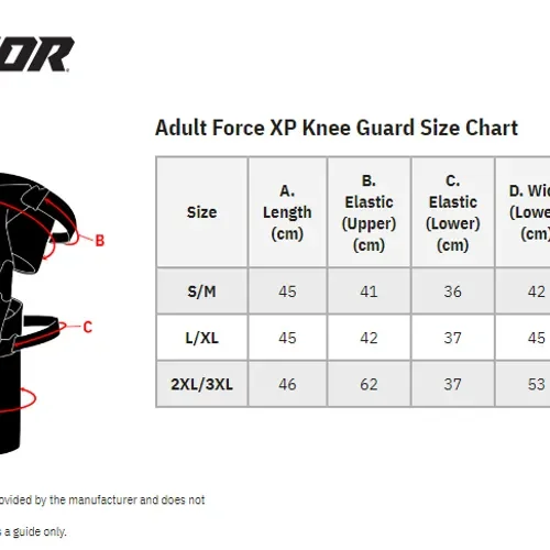 THOR  Force XP Knee Guards - Red - 2XL/3XL