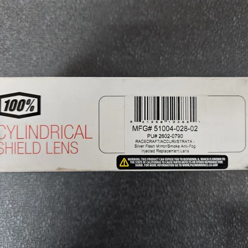 100% Cylindrical Shield Lens (1st Gen) Silver Mirror Smoke Lens Color