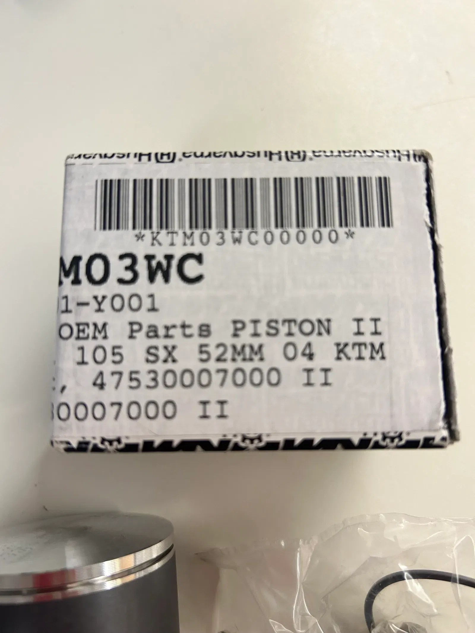 Vertex/KTM Brand New 105 SX 52mm Piston Kit