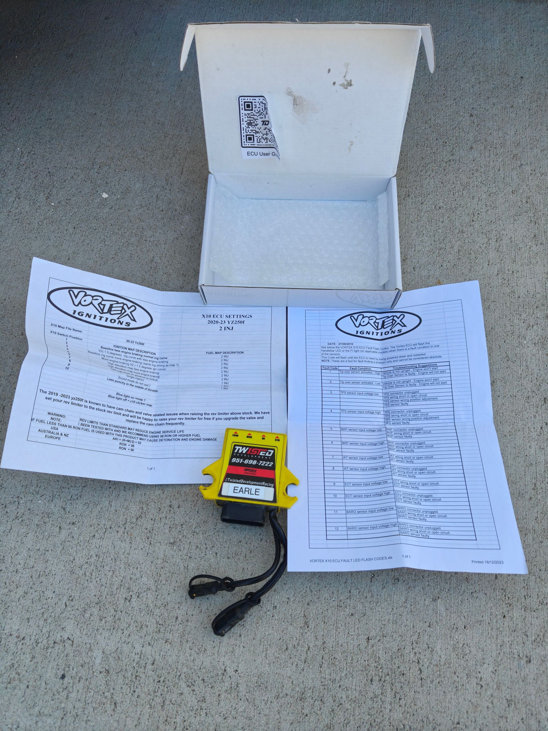 Twisted Development 2nd Injector Kit & Vortex ECU 2019-2023 YZ250-F