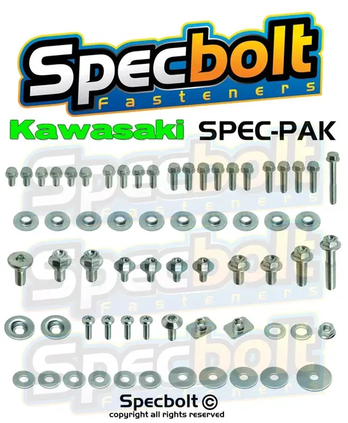 KAWASAKI Factory Match Bolt Kit KX KXF 80 85 125 250 450 500 SPECBOLT'S SPEC-PAK