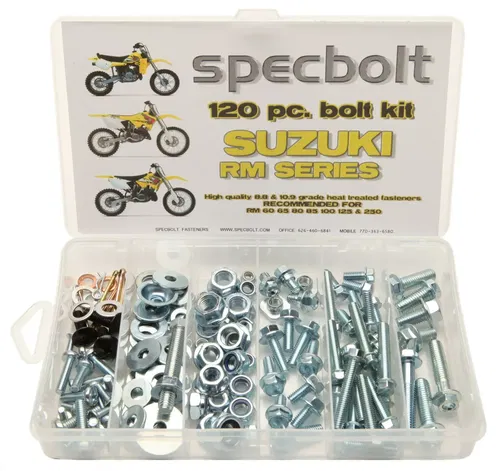 120pc Bolt Kit Suzuki RM 60 65 80 85 125 250 plastic engine frame fender 370 400