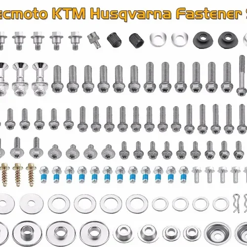 KTM Factory Match Bolt Kit with OEM Torx Flange bolts. Sprocket Rotors Plastics