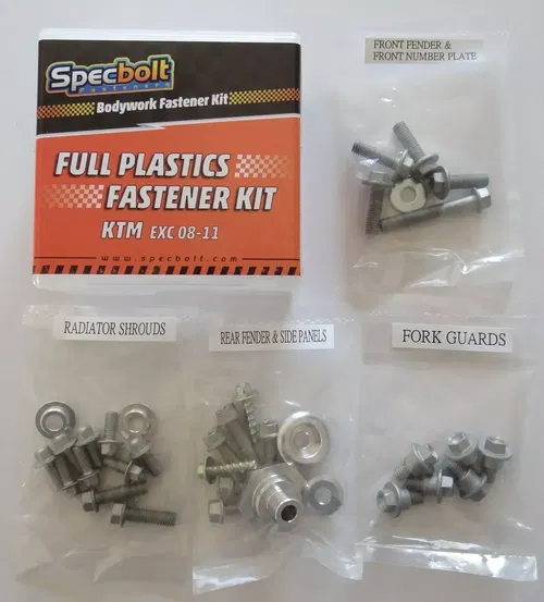 Specbolt Fastener Body Plastics Bolt Kit: KTM EXC 2008-11 #0811 Fender Seat Fork