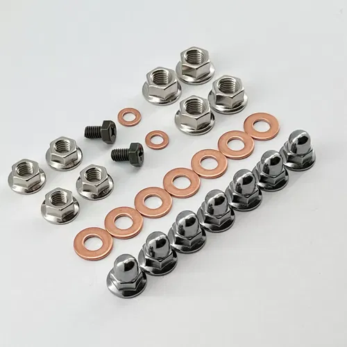 NICKEL YZ125 YZ250 2 STROKE TOP END ENGINE CYLINDER & HEAD CAP ACORN FLANGE NUTS