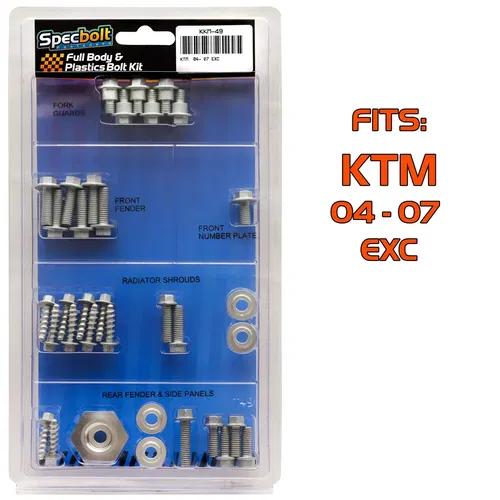 SPECBOLT KKM-49 Full Plastics Body Bolt Kit for KTM 2004-2007 EXC MODELS