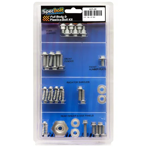 SPECBOLT KKM-49 Full Plastics Body Bolt Kit for KTM 2004-2007 EXC MODELS