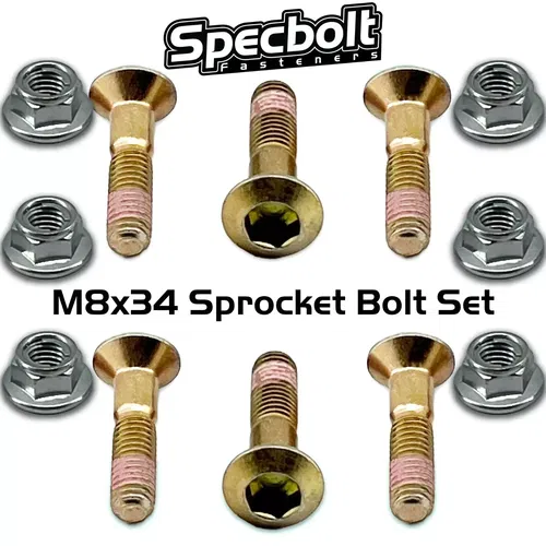 SPROCKET BOLTS M8x34 YAMAHA YZ IT VINTAGE 80 125 175 200 250 465 490 TT 350 600