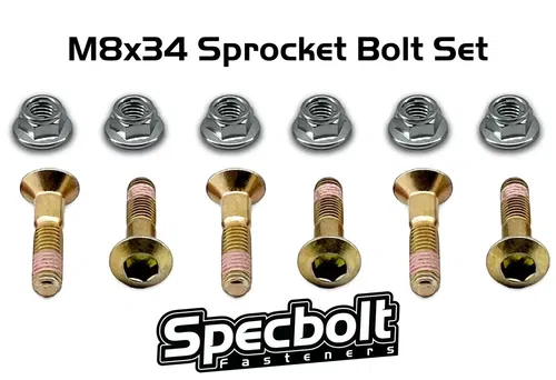 SPROCKET BOLTS M8x34 YAMAHA YZ IT VINTAGE 80 125 175 200 250 465 490 TT 350 600
