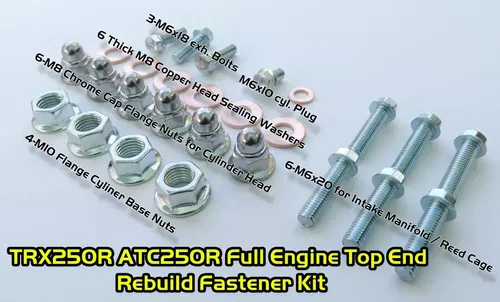 HONDA TRX250R FOURTRAX ENGINE TOP END BOLT KIT Cylinder Head Reed Cage Exhaust