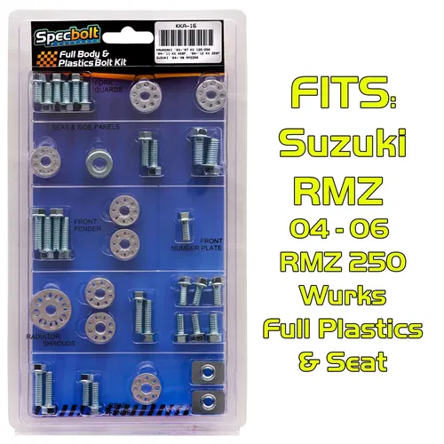 WURKS SUZUKI RMZ 250 Full Body Plastics Bolt Kit 04-06 RMZ250 #KKA-16 SPECBOLT