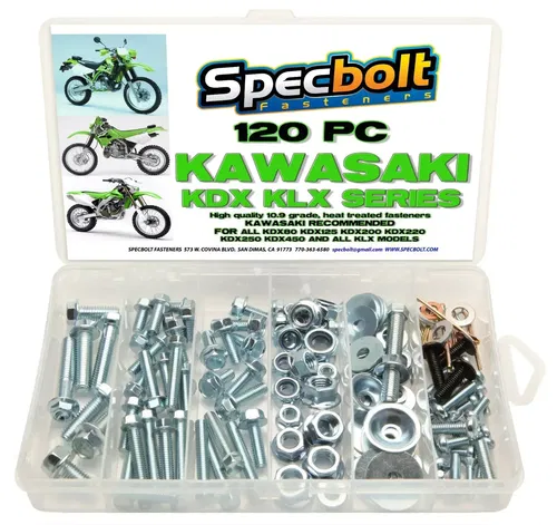 120pc Bolt Kit Kawasaki KDX 175 200 220 225 250 KLX KLR 110 Plastics body frame