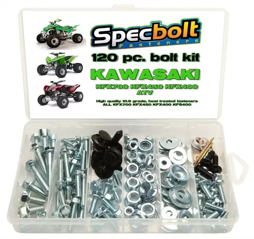 KAWASAKI KFX450 BOLT KIT, KFX 450 400 700 ATV QUAD SPECBOLT 120PC