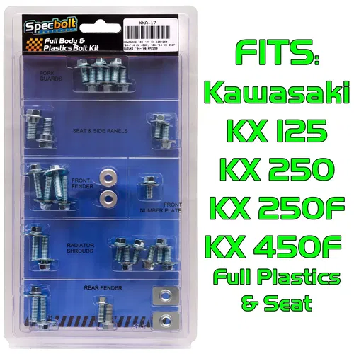 Kawasaki KX KXF Full Body Plastics Bolt Kit #KKA-17 KX125 KX250 KX250F KX450F