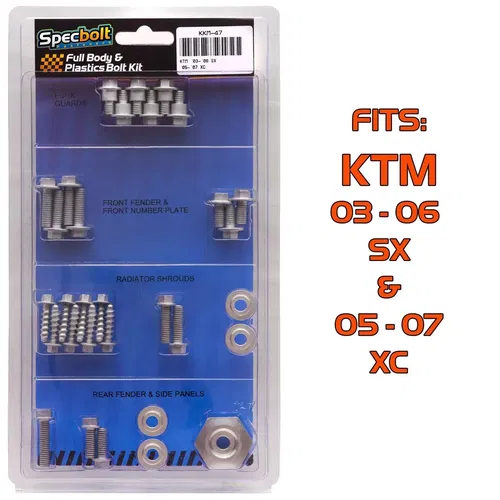 SPECBOLT KKM-47 Full Plastics Body Bolt Kit FITS KTM 03-06 SX & 05-07 XC MODELS