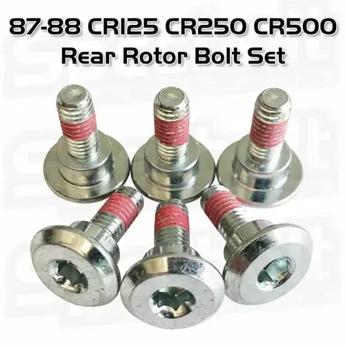 6pc ROTOR BOLT KIT CR125R CR250R CR500 CR 125 250 500 HONDA BRAKE REAR 87-88