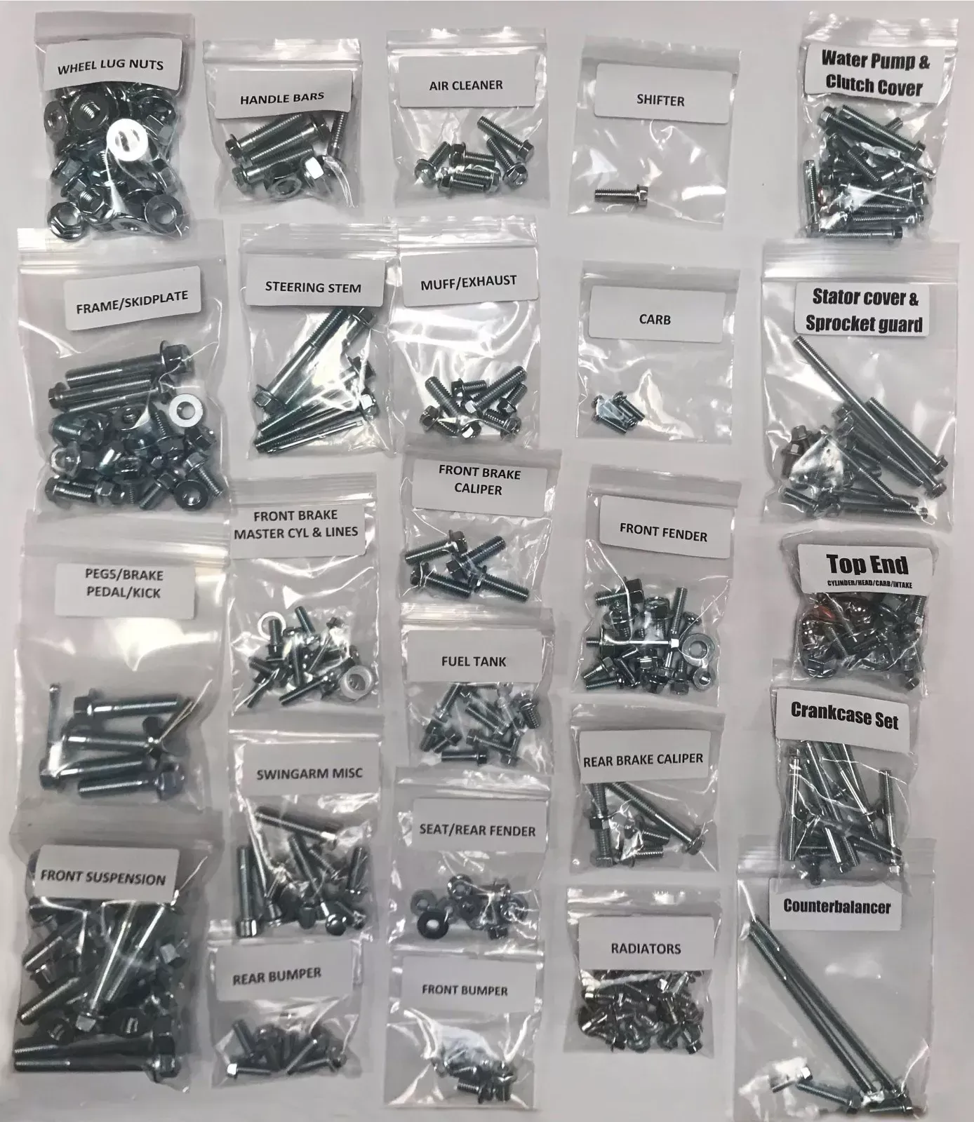 Full Restoration Bolt kit Honda 06'-14' TRX450R ATV A-arms Engine Body OEM zinc