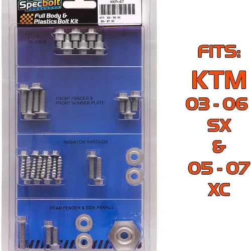 Specbolt Fasteners Full Body & Plastics Bolt Kit for KTM- SX '03-'06, XC '05-'07
