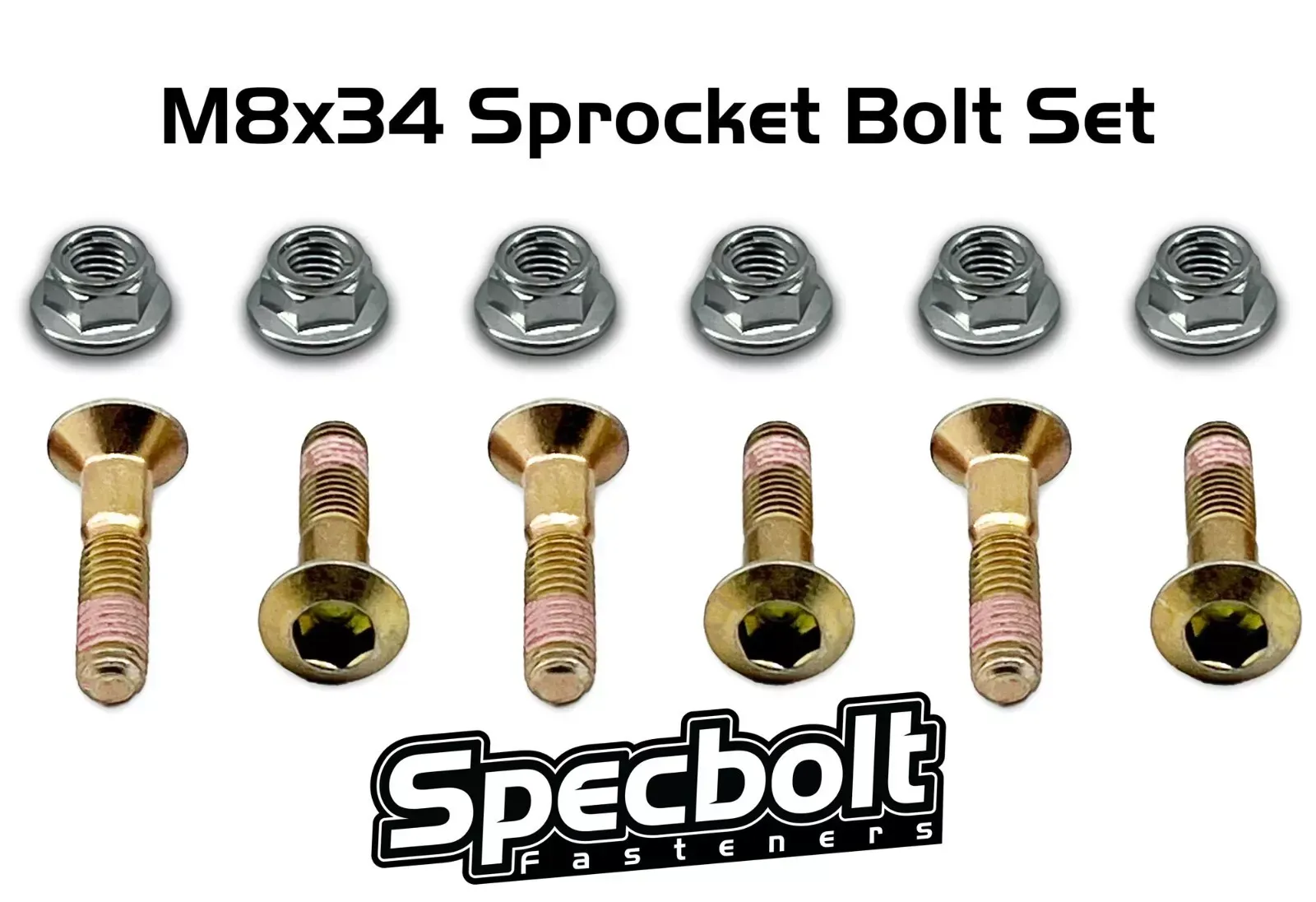 SPROCKET BOLT KIT M8x34 YAMAHA YZ IT 80 125 175 200 250 465 490 TT 350 600 TTR