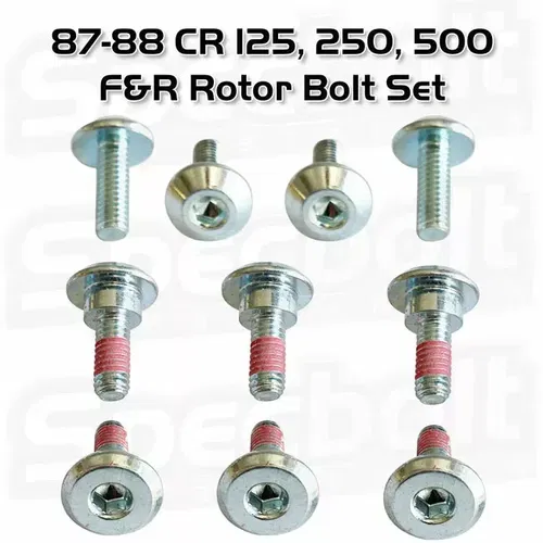 10pc ROTOR BOLT KIT CR125R CR250R CR500 CR 125 250 HONDA BRAKE FRONT REAR 87-88