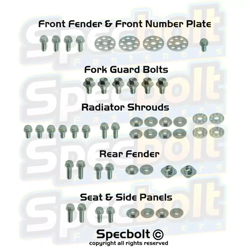 Suzuki RMZ Full Plastic Bodywork Bolt Kit RM-Z250 2010-14 RM-Z450 2008-16