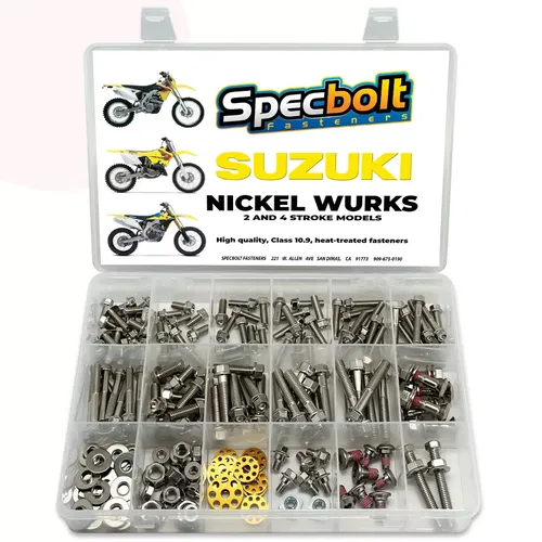 SPECBOLT Suzuki RM 60 65 80 85 100 125 250 Nickel Wurks Bolt Kit RM125 RM250