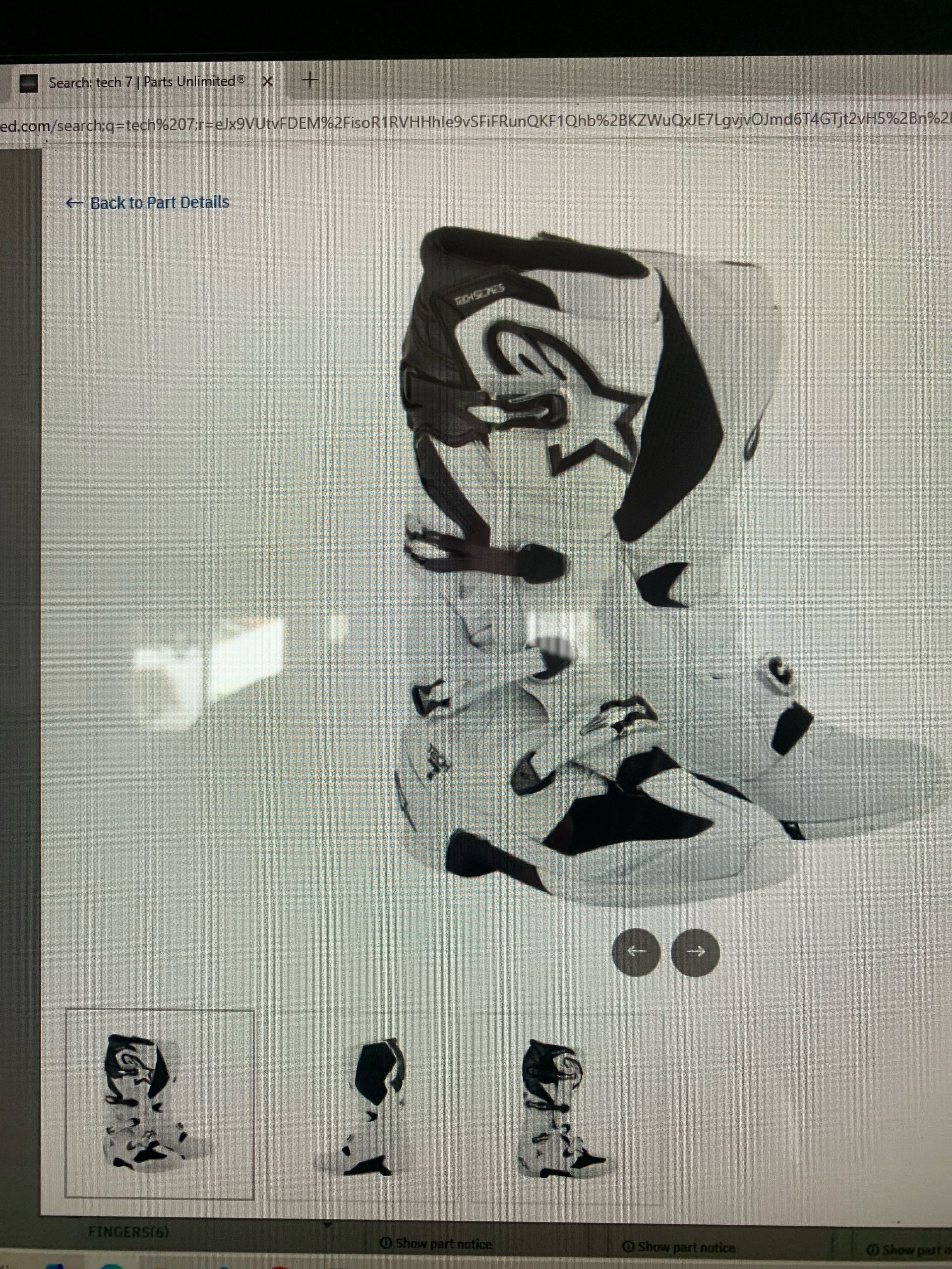 Alpinestar Tech 7  White And Black Size 12