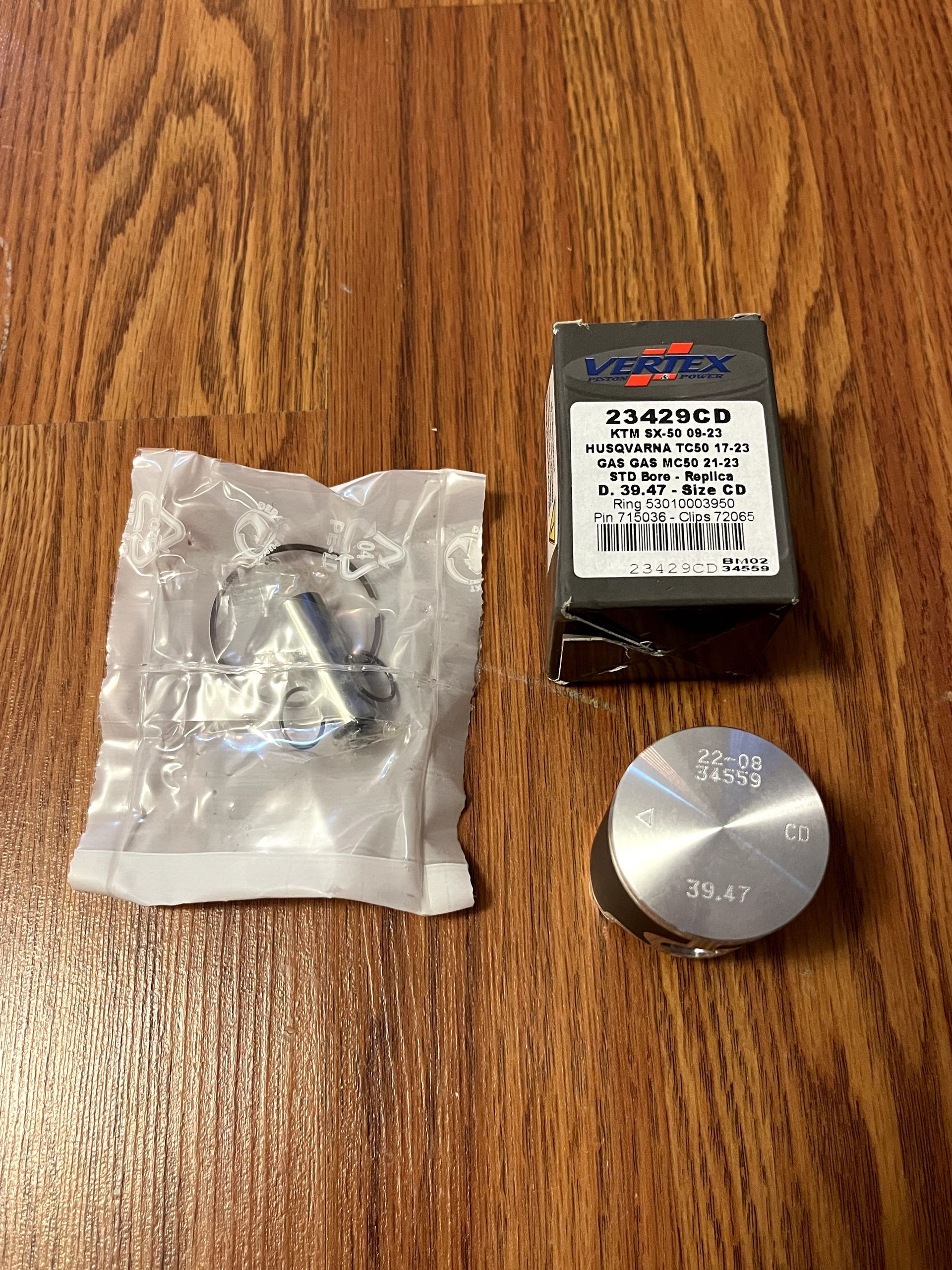 NEW Vertex 23429CD Replica Piston Kit - 09-23 KTM 50 // 17-23 TC50 // 21-23 MC50