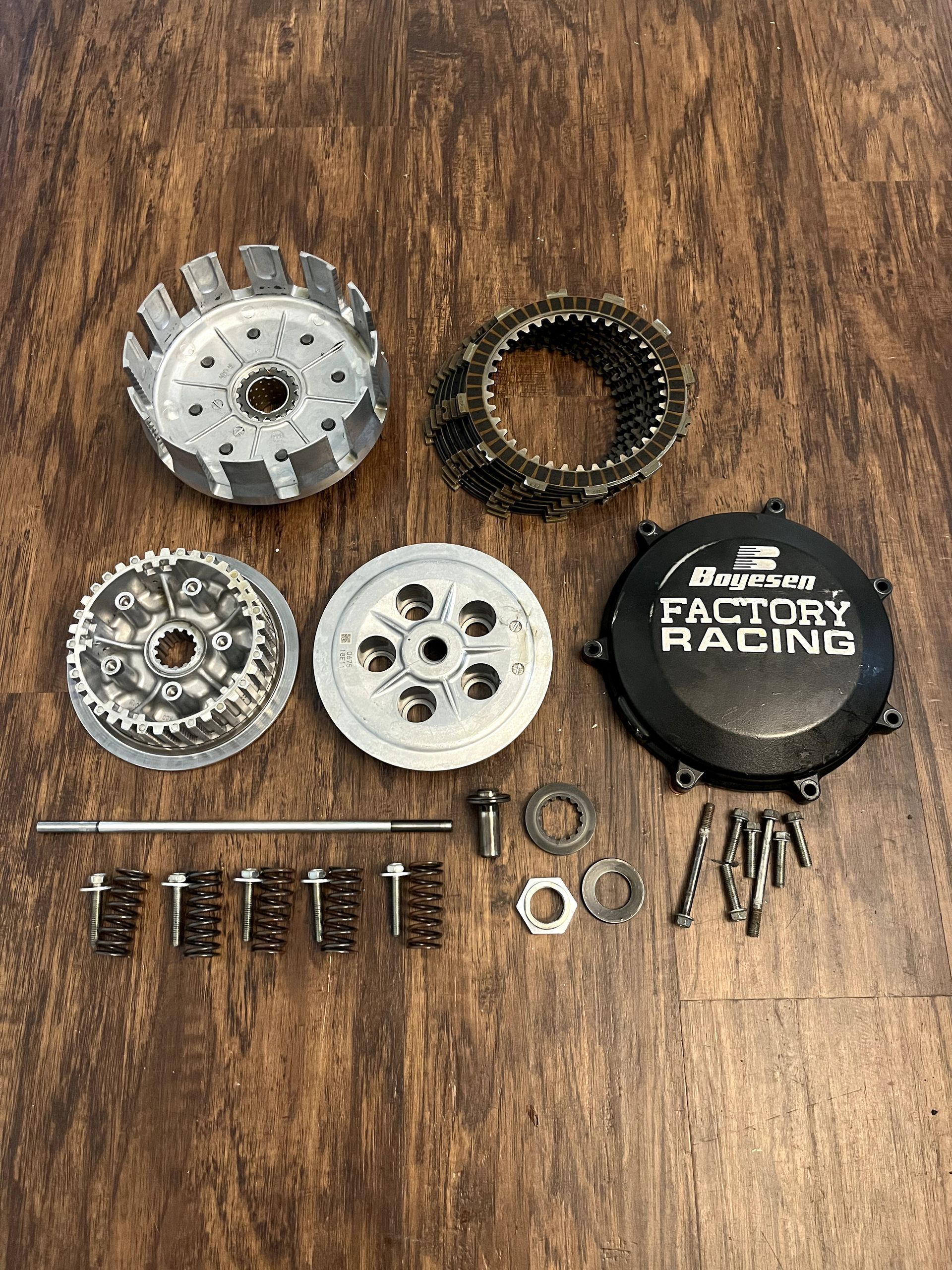 19-20 KX450 OEM Complete Clutch Assembly W/ Boyeson Cover // Rod // Bolts