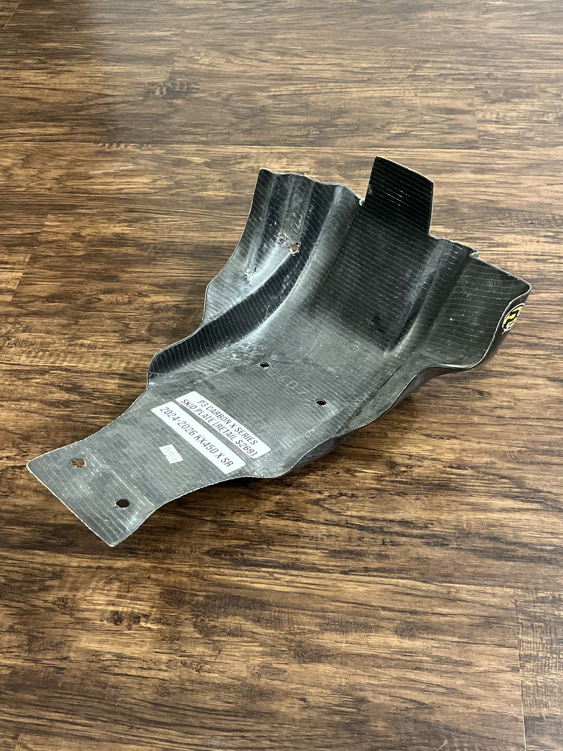 KX450 P3 Carbon X-Series Skid Plate W/ Linkage Guard - 2024-2026 KX 450 X SR