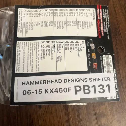 Hammerhead Designs Shift Lever Shifter - 06-15 Kx450f