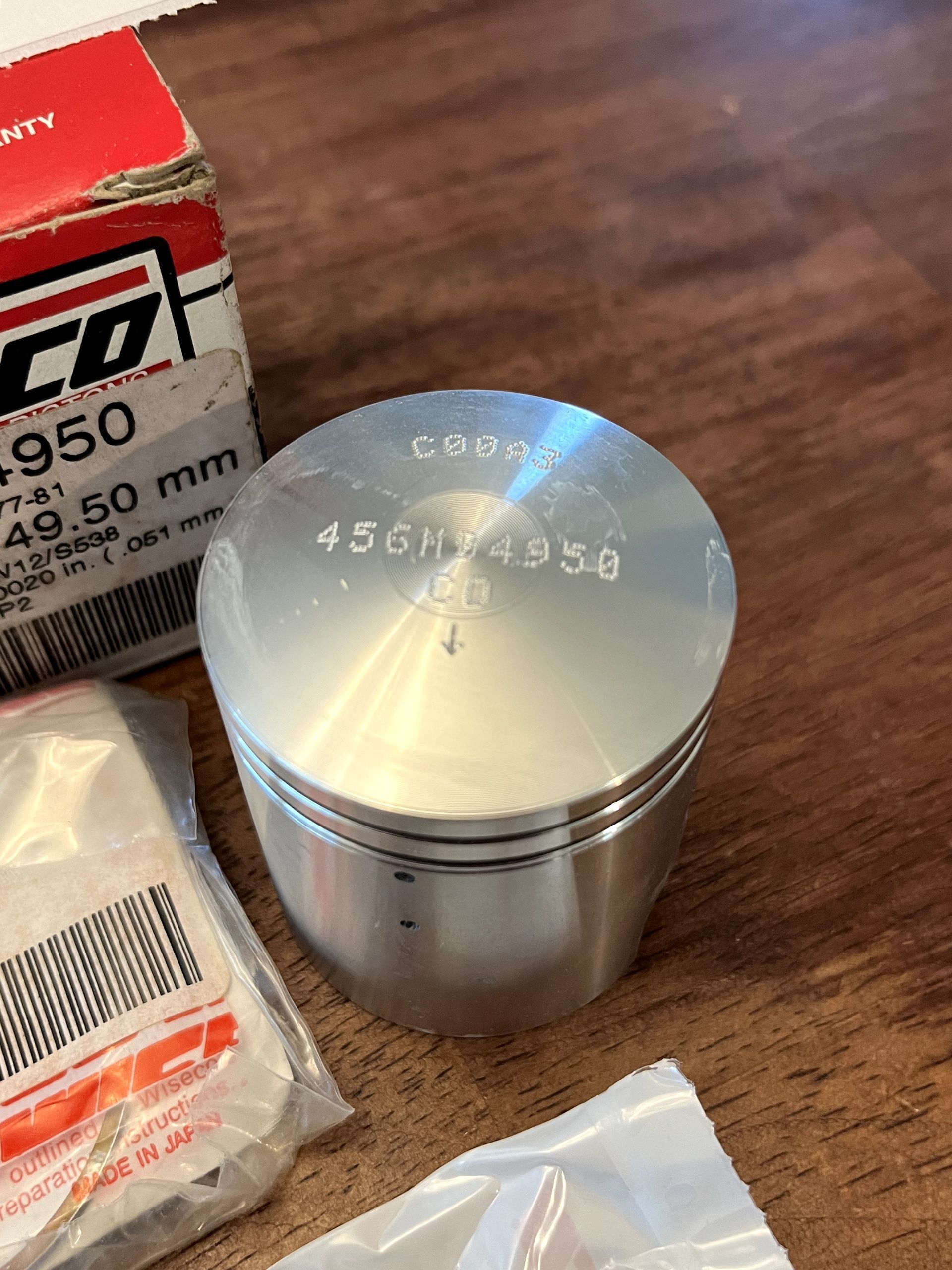 NEW 77-81 RM80 Wiseco Complete Pro Lite Piston Kit - 49.50 mm Bore - 456M04950