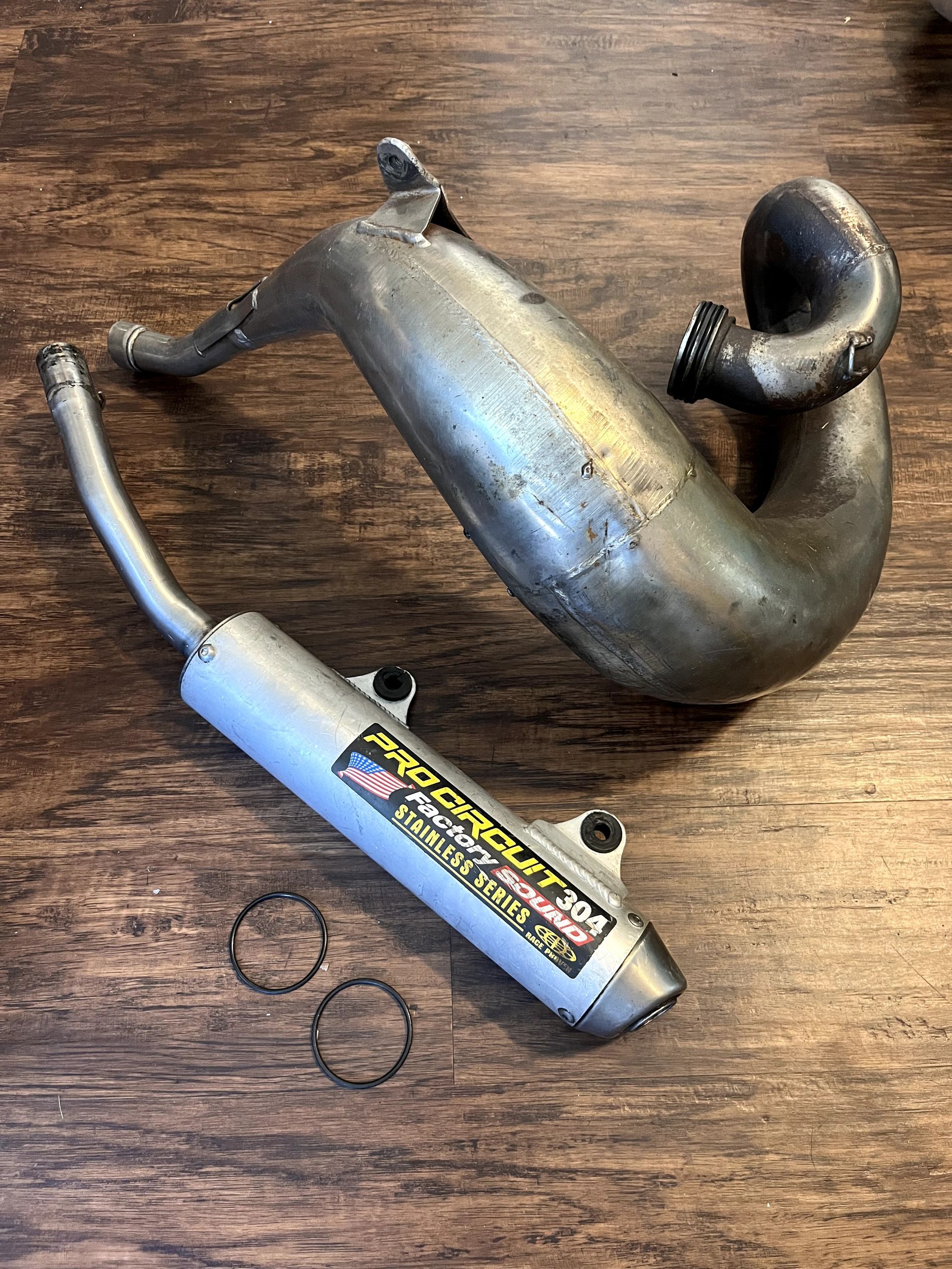 2004 KX250 Pro Circuit Platinum 304 Complete Exhaust Pipe Silencer PK04250P KX