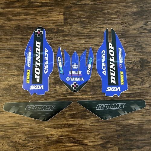 Club MX Yamaha Gas Tank / Fork Guards / Front Fender Decals - BLACK 