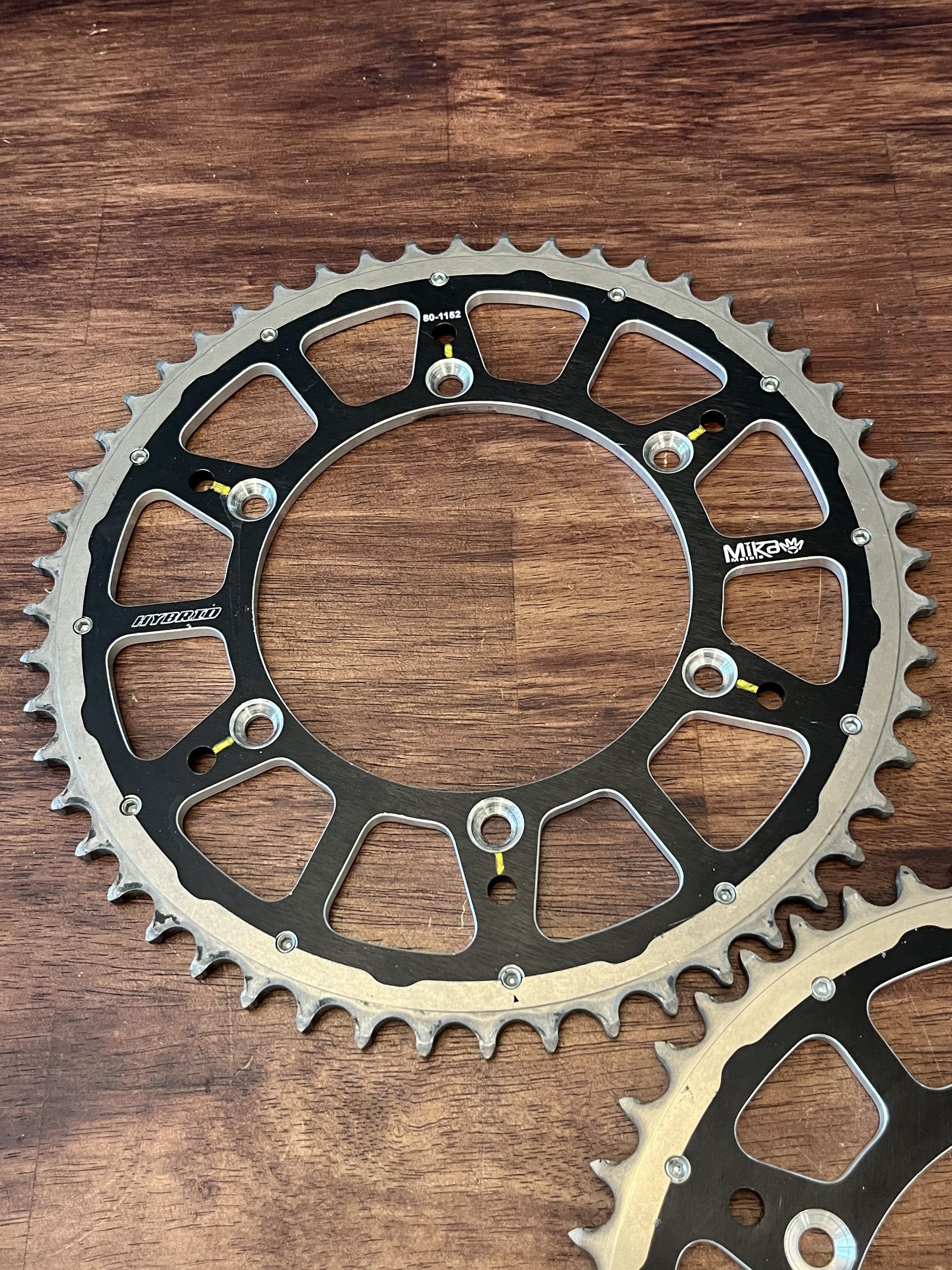 (2) Mika Metals Hybrid Rear Sprocket - 50 52 T - 1993-2026 YAMAHA YZ 125 250 450