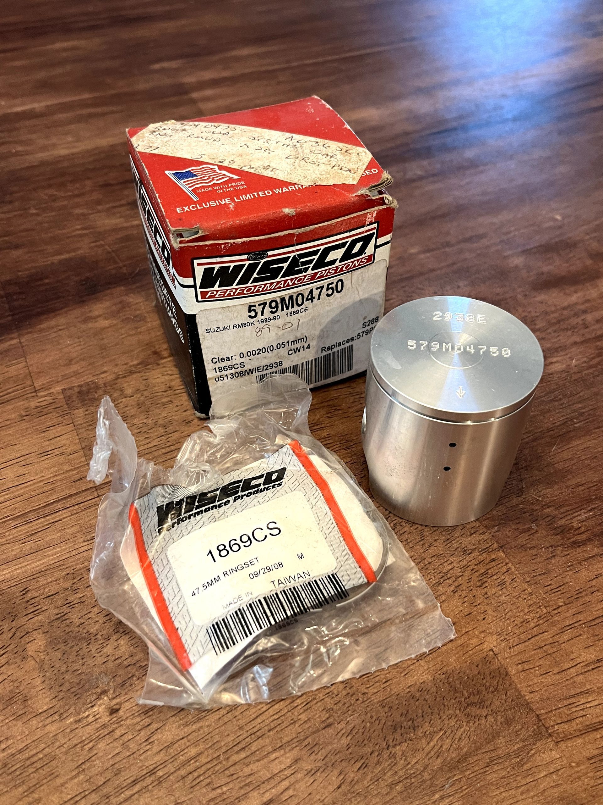 NEW 89-90 RM80 Wiseco Pro Lite Piston - 47.50 mm Bore - 579M04750