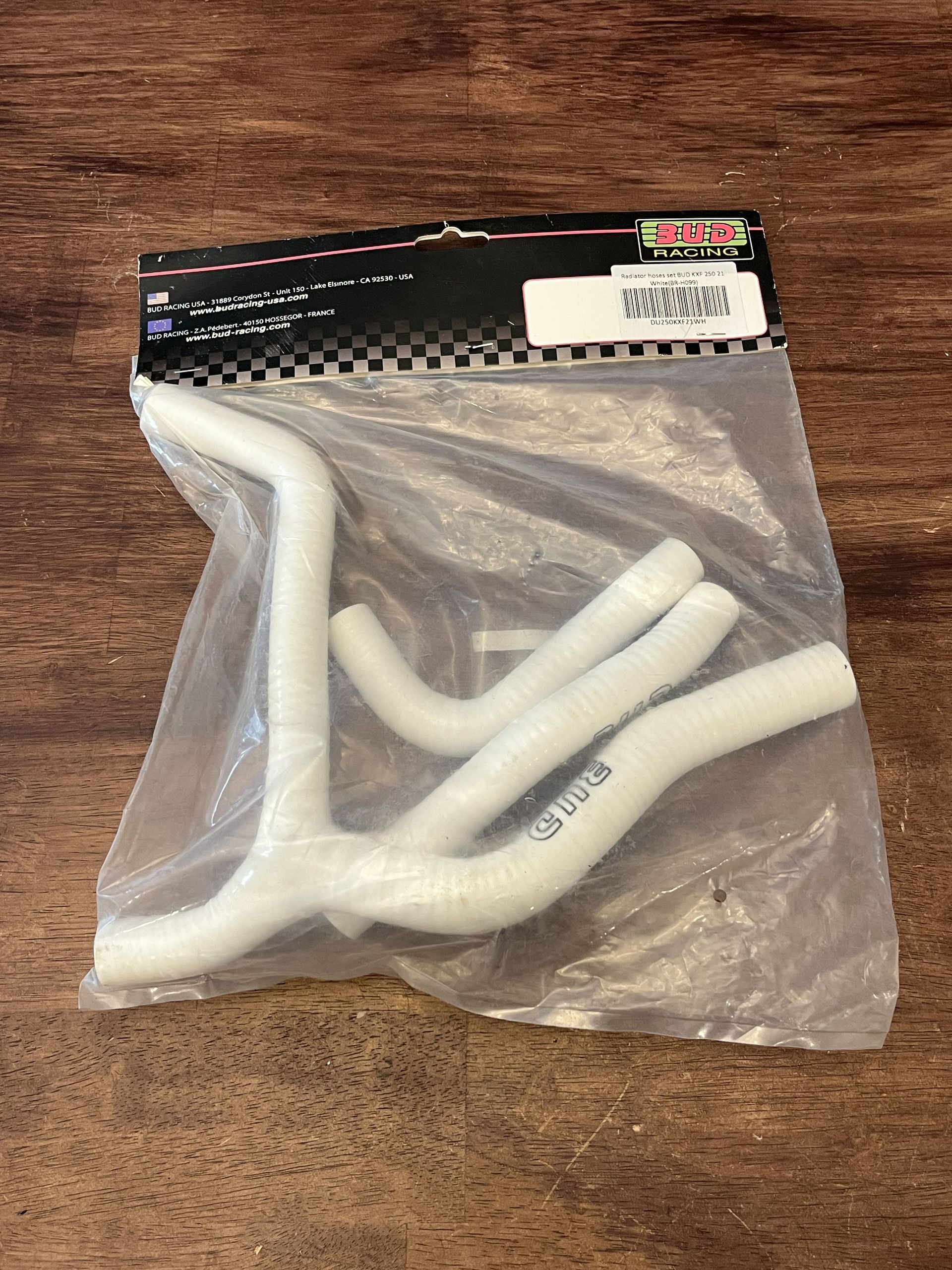 NEW 21-24 KX250 BUD Racing Complete Radiator Hose Kit - White - DU250KXF21WH