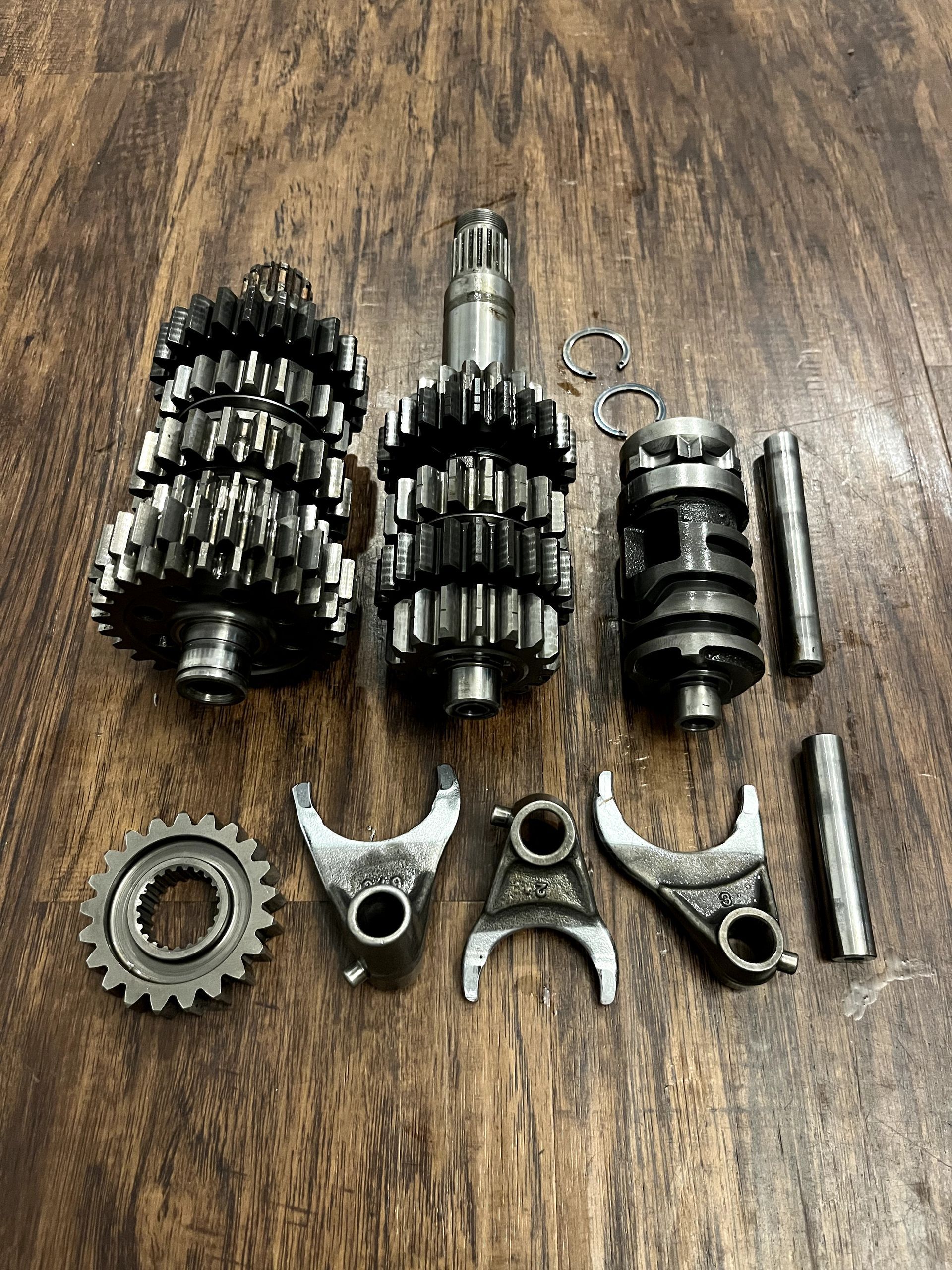 03-04 KX250 OEM Complete Transmission Trans Gears Assembly