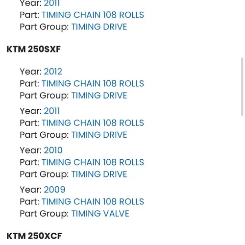 NEW OEM Timing Chain- Ktm Husqvarna 250 350 450 SXF EXC XCF