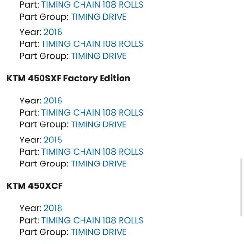 NEW OEM Timing Chain- Ktm Husqvarna 250 350 450 SXF EXC XCF