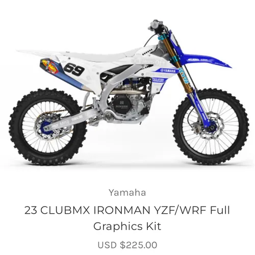 SKDA Club Mx White Complete Graphics Kit- Yz250f Yz450f 