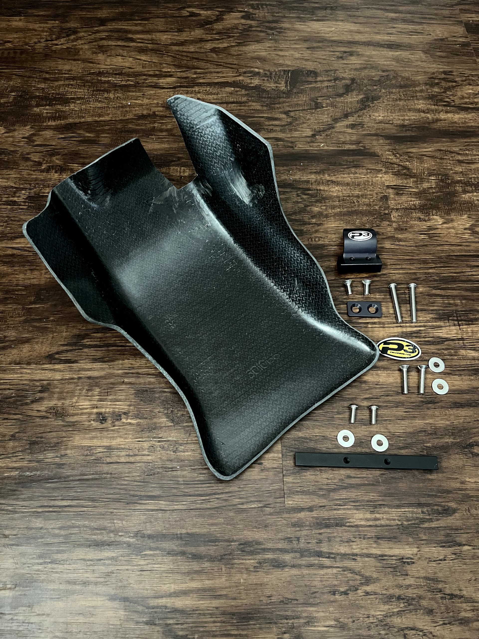 NEW P3 Carbon Fiber Skid Plate - 17-23 KTM/HUSQ 250/300 - 301066-W-BLK