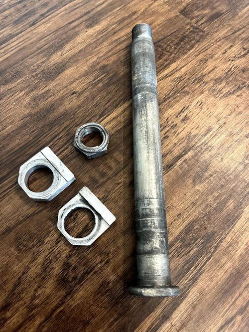 17-23 KX250F KX450F OEM Rear Axle W/ Nut and Adjustment Blocks - 41068-0597