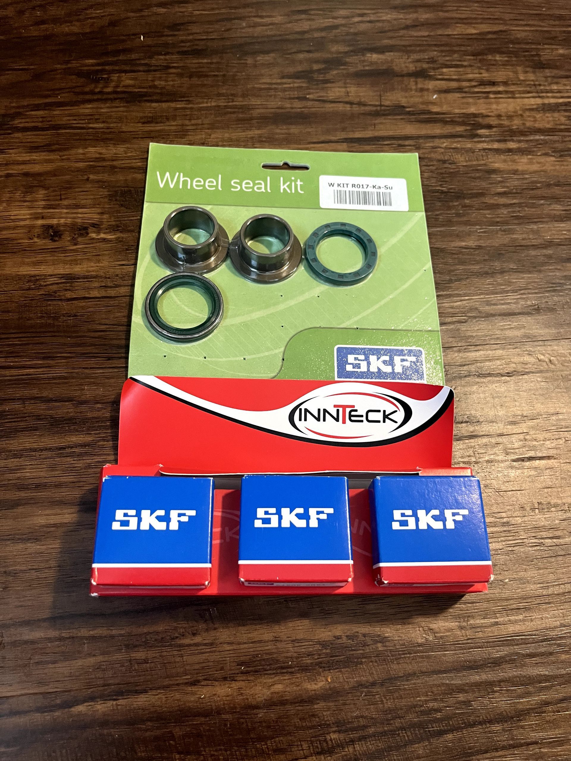 NEW KX250 KX450 SKF Rear Wheel Seal Bearing Kit W/ Spacers - WSB-KIT-R017-KA-SU