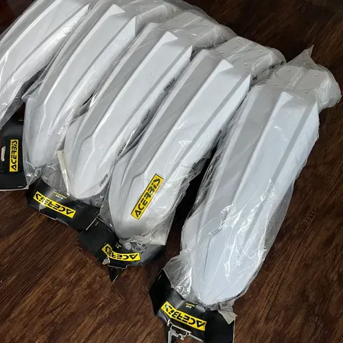 (5) NEW YZ250F YZ450F Acerbis Front Fenders  - WHITE 