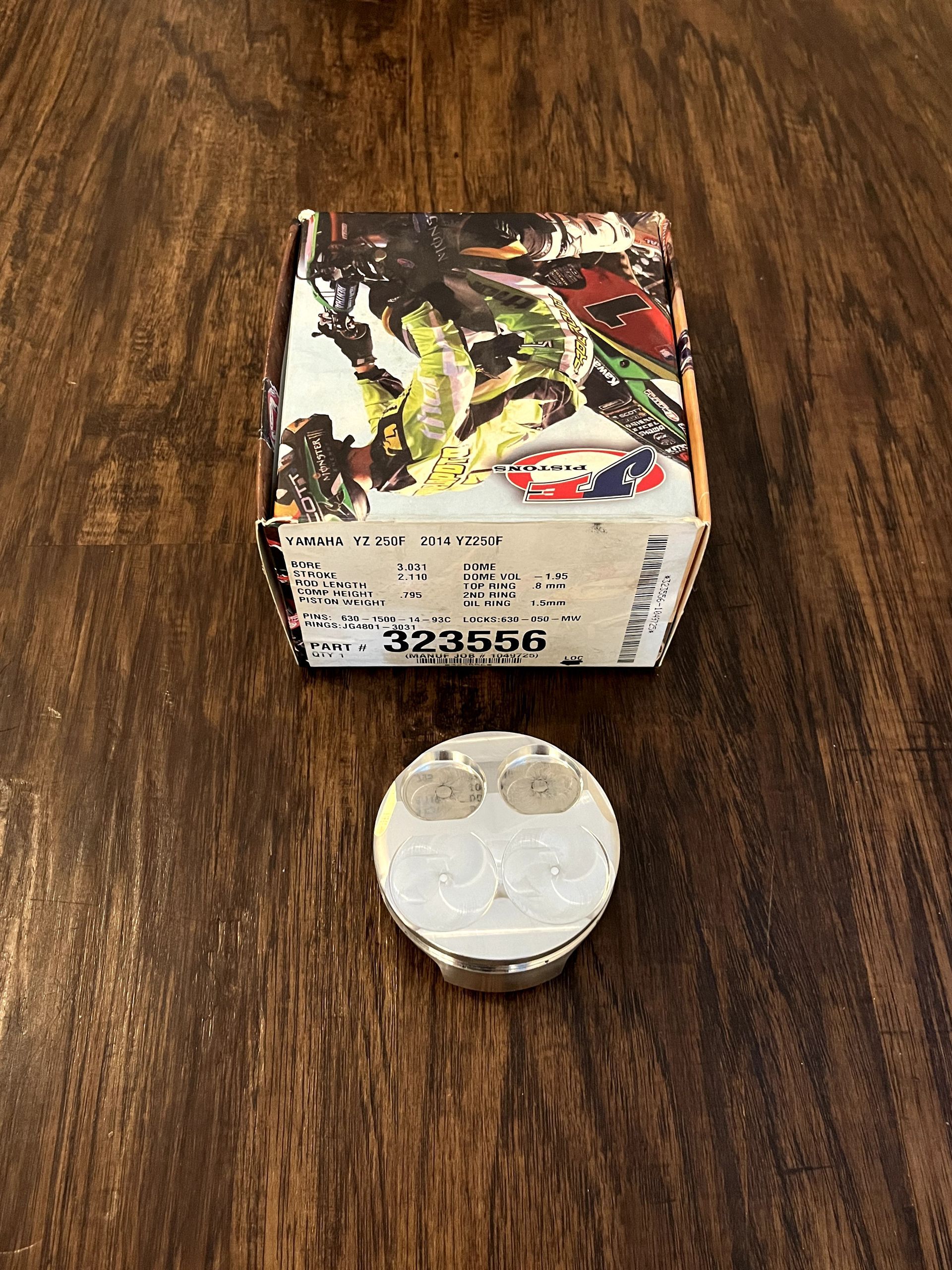 NEW 14-18 YZ250F JE Pistons Piston Kit - 323556 - *PISTON ONLY / NO RINGS*