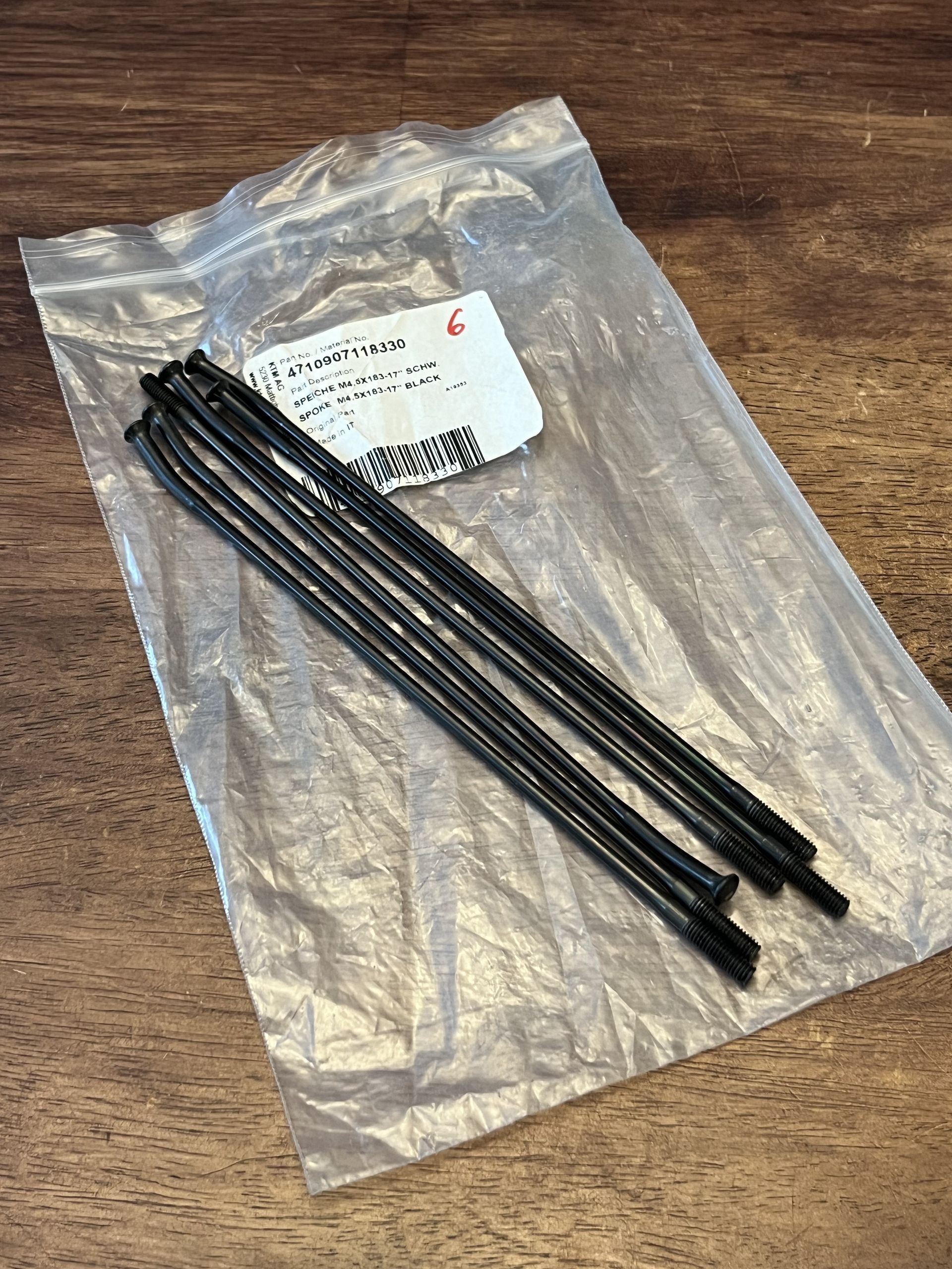 (6) NEW OEM 17" Front Wheel Spoke Spokes Black - 14-24 KTM 85 SX - 4710907118330