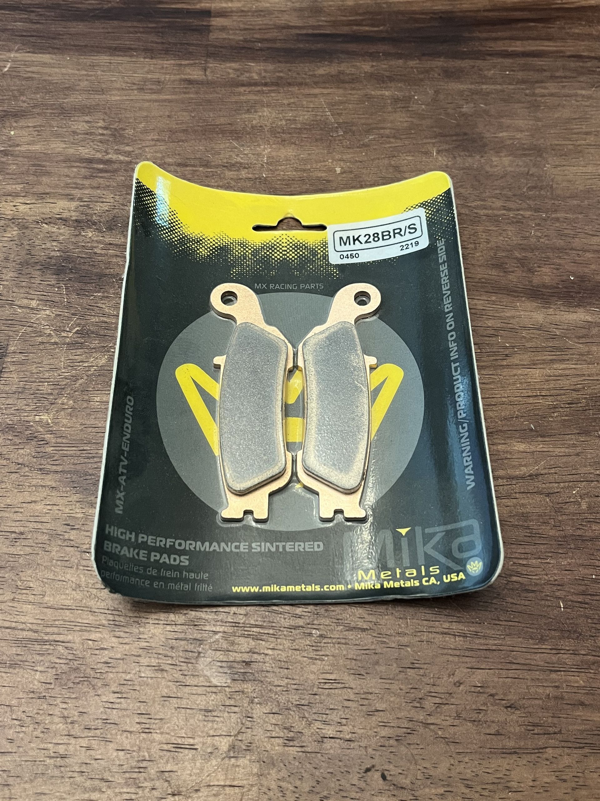 NEW Mika Metals YAMAHA Front Brake Pads - 08-25 YZ125 YZ250 YZ450F - MK28BR/S
